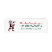 Kerst Disc Golf Kerstman Retouradres Etiket (Voorkant)