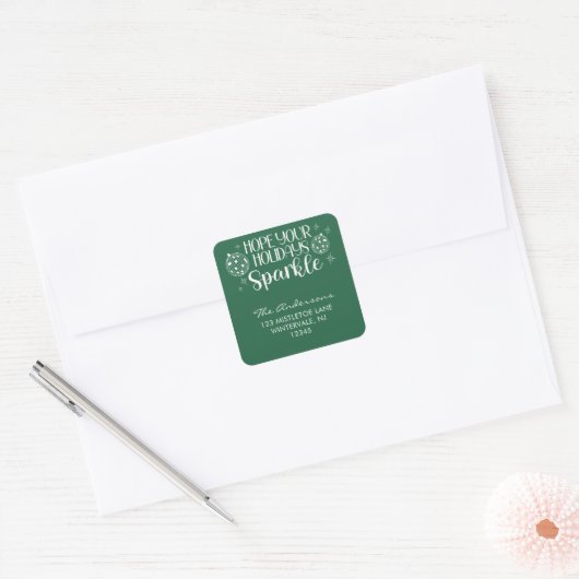 Kerst Disco Bal Envelope Seal Retouradres Vierkante Sticker (Envelop)