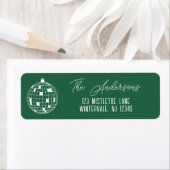 Kerst Disco Bal Groen & Wit Retouradres Etiket (Insitu)