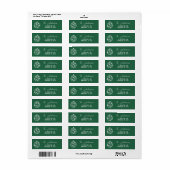 Kerst Disco Bal Groen & Wit Retouradres Etiket (Full Sheet)