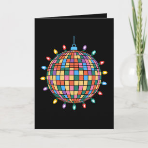 Kerst Disco Bal Lichtjes Ornament Kleurrijk Xmas Kaart
