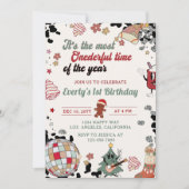 Kerst Disco Bal Onederful Verjaardag Kaart (Voorkant)