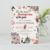 Kerst Disco Bal Onederful Verjaardag Kaart (Staand voorkant)