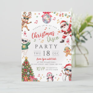 Kerst Disco Feest Uitnodiging voor Kinderen