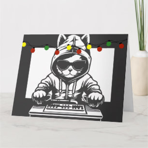 KERST-DJ-KAT KERSTKAART BEDANKKAART