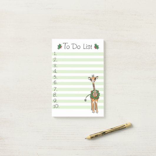 Kerst Do Lijst Vakantie giraffe Holly krans Post-it® Notes (Op bureau)