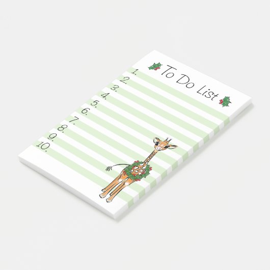 Kerst Do Lijst Vakantie giraffe Holly krans Post-it® Notes (Schuin)