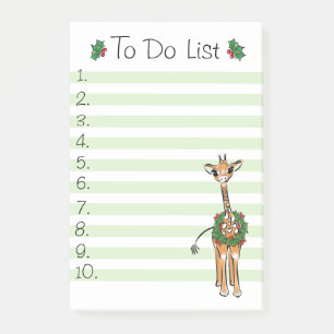 Kerst Do Lijst Vakantie giraffe Holly krans Post-it® Notes