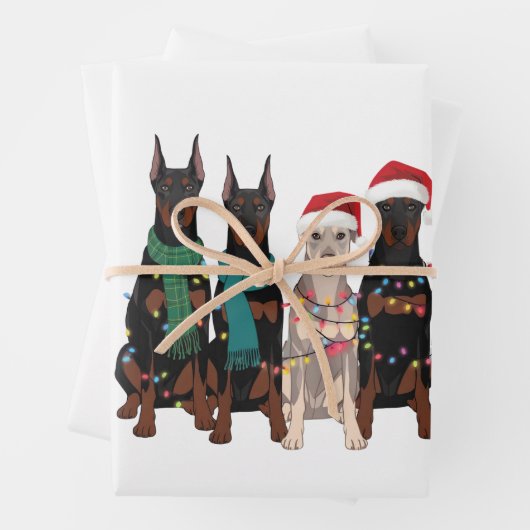 Kerst Doberman Lover Dog Mom Holiday Inpakpapier Vel (In situ)