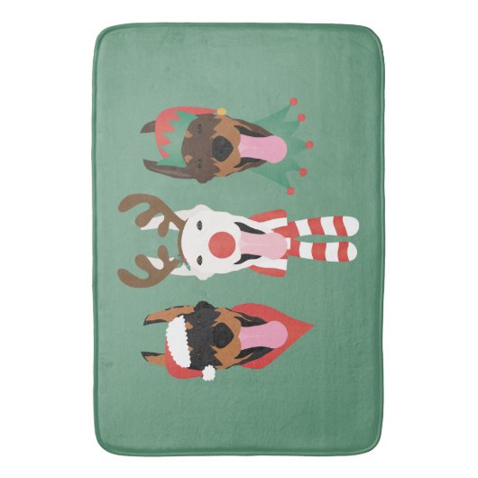 Kerst Dobermann Honden Badmat (Voorkant Verticaal)