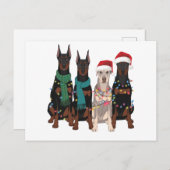 Kerst Dobermann Liefhebber Hond Moeder Vakantie Feestdagenkaart (Voorkant / Achterkant)