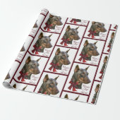 Kerst Dobermann Pinscher Cadeaupapier (Uitgerold)