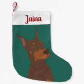 Kerst Dobermann Pinscher Kleine Kerstsok (Voorkant)