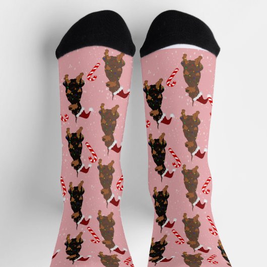Kerst Dobermann Pinscher Sokken (Top)