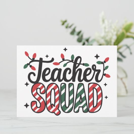Kerst Docent Team Grappig Prettig Kerstfeest Feestdagenkaart (Staand voorkant)