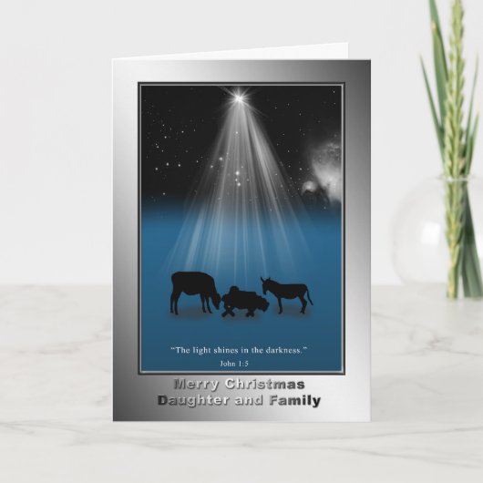 Kerst, Dochter en Familie, Religieus, Kaart (Voorkant)