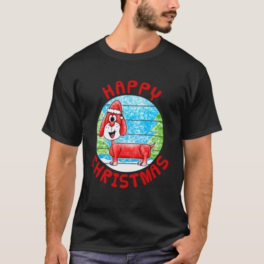 Kerst Doedel Hond Kerstmis Grappig T-shirt (Voorkant)