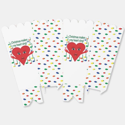 "Kerst doet mijn hart zingen" Zingend Hart Bedankdoosjes (Ongevouwen)