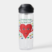 "Kerst doet mijn hart zingen" Zingend Hart Waterfles (Achterkant)