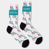 Kerst Dolfijn Zee Oceaan Gepersonaliseerde naam Sokken (Rechts)