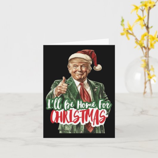 Kerst Donald Trump President 2024 Dancing Funn Kaart (Gele Bloem)