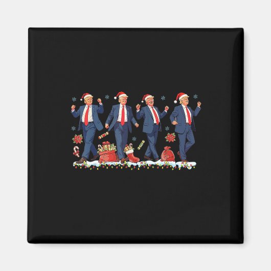 Kerst Donald Trump President 2024 Dancing Funn Magneet (Voorkant)