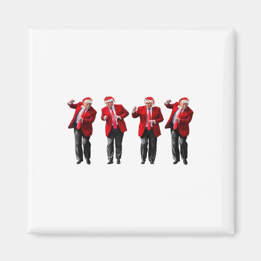 Kerst Donald Trump President 2024 Dancing Funn Magneet (Voorkant)