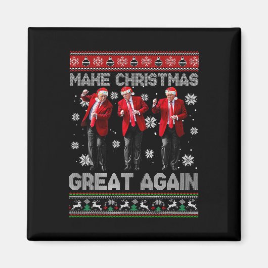Kerst Donald Trump President 2024 Dancing Funn Magneet (Voorkant)