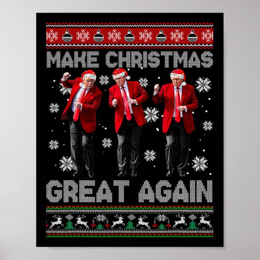 Kerst Donald Trump President 2024 Dancing Funn Poster (Voorkant)