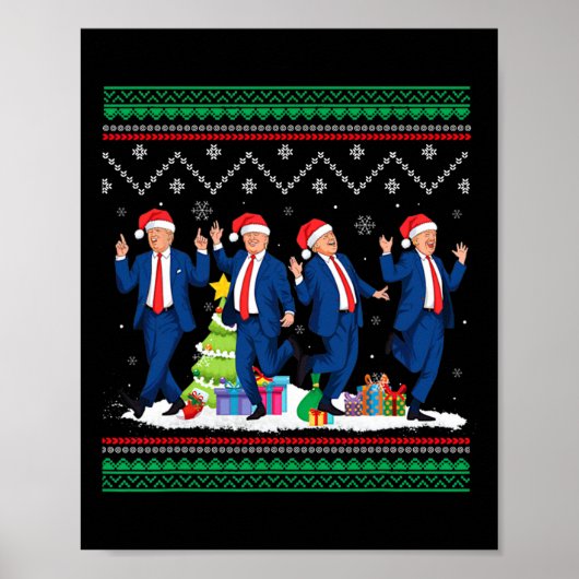 Kerst Donald Trump President 2024 Dancing Funn Poster (Voorkant)