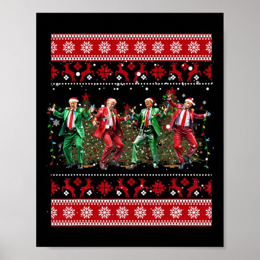 Kerst Donald Trump President 2024 Dancing Funn Poster (Voorkant)