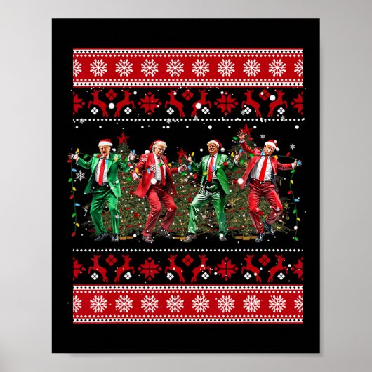 Kerst Donald Trump President 2024 Dancing Funn Poster (Voorkant)