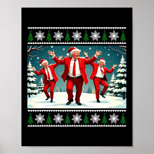 Kerst Donald Trump President 2024 Dancing Funn Poster (Voorkant)