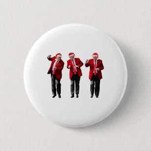 Kerst Donald Trump President 2024 Dancing Funn Ronde Button 5,7 Cm
