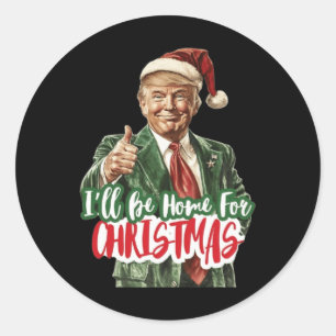 Kerst Donald Trump President 2024 Dancing Funn Ronde Sticker