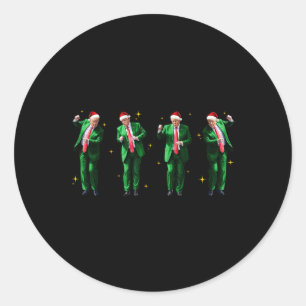Kerst Donald Trump President 2024 Dancing Funn Ronde Sticker