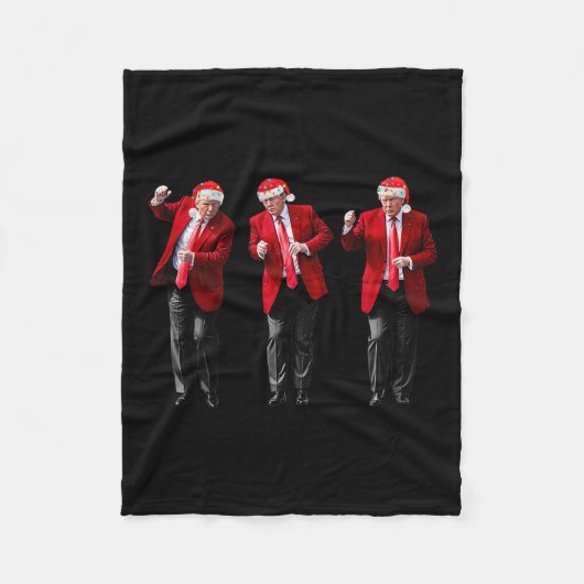 Kerst Donald Trump President 2024 Dansen Fleece Deken (Voorkant)