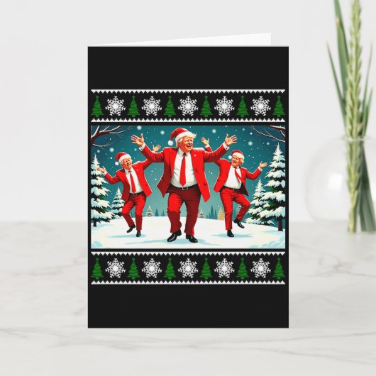 Kerst Donald Trump President 2024 Dansen Grappig Kaart (Voorkant)