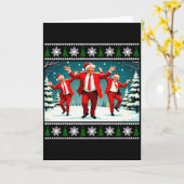 Kerst Donald Trump President 2024 Dansen Grappig Kaart (Gele Bloem)