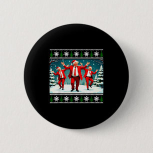 Kerst Donald Trump President 2024 Dansen Grappig Ronde Button 5,7 Cm