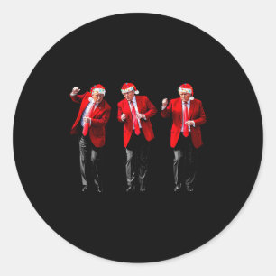 Kerst Donald Trump President 2024 Dansend Grappig Ronde Sticker