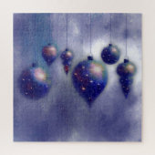 Kerst donker Blauw hangende Baubles Schilderij - Legpuzzel (Verticaal)