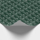 Kerst donker dennengroen Santa's Rendier schattig Cadeaupapier (Hoek)