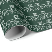Kerst donker dennengroen Santa's Rendier schattig Cadeaupapier (Rol Hoek)