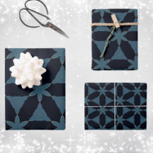 Kerst donkerblauw en goud geometrische bloem