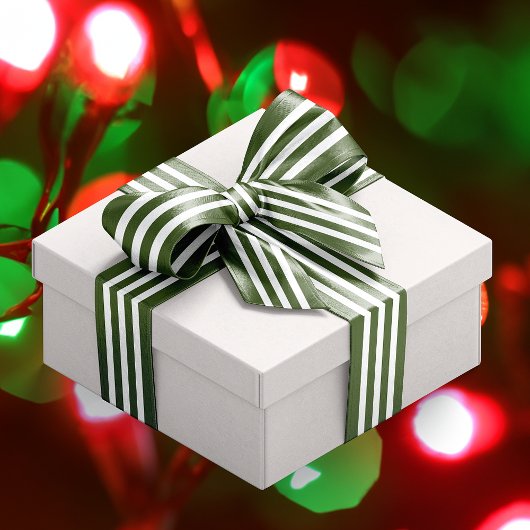 Kerst Donkergroen en wit gestreept Satijnen Lint