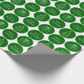 Kerst donkergroene cirkels aangepaste naam cadeaupapier (Hoek)