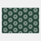 Kerst-donkerpien groene schattige patronen inpakpapier vel (Voorkant 3)