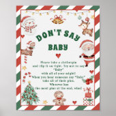 Kerst "Don't Say Baby" Baby shower Game Kaarten Poster (Voorkant)
