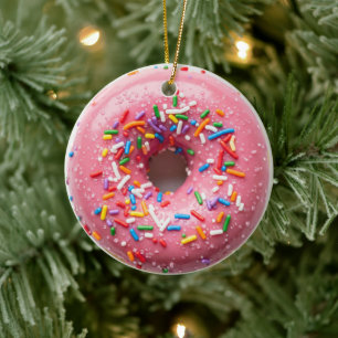 KERST DONUT ORNAMENT ROZE SPATJES